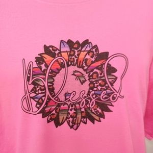 New Ladies Graphic Blessed Tee Shirt